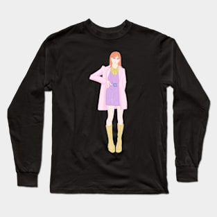 Spring in the 60s Vintage Fashion Illustration Long Sleeve T-Shirt